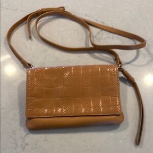 Vince Camuto Tan Leather Quilted Crossbody Bag